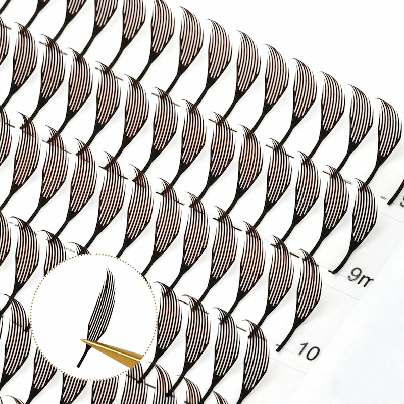 New Brown Color Spike Lash Extensions 3D Laser Printed Technology High Precision Private Label